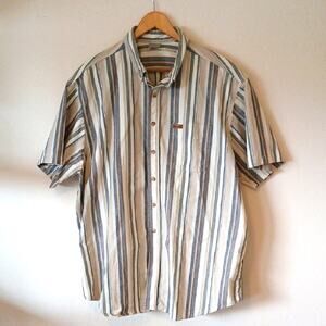 Vintage Carhartt Striped Button Up Short Sleeve Shirt
